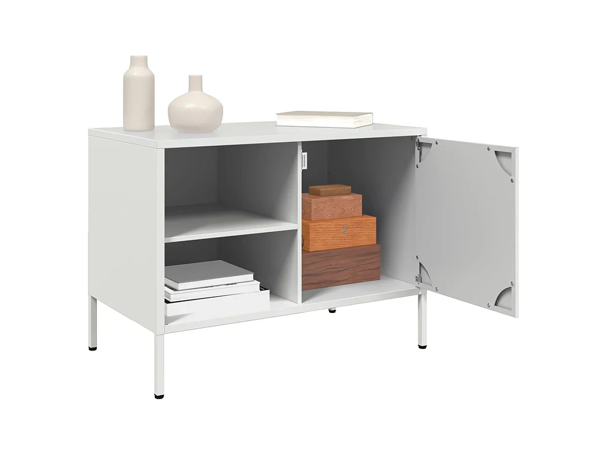 Muebles de TV | Gabinetes de TV |  Muebles de salón 2 piezas acero blanco 68x39x50,5 cm