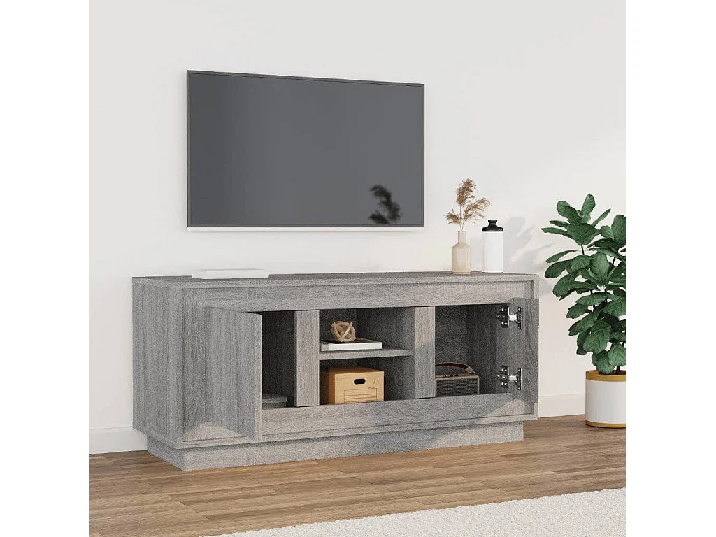 Mueble para TV  | Gabinete de TV |  Mueble de salón madera contrachapada gris Sonoma 102x35x45 cm
