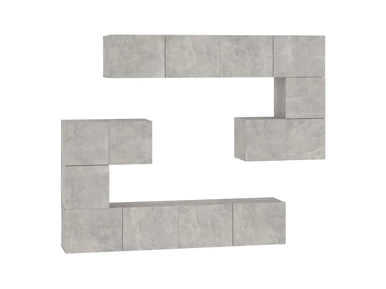 Meuble TV | Banc TV | Armoire TV mural Gris béton Bois d'ingénierie