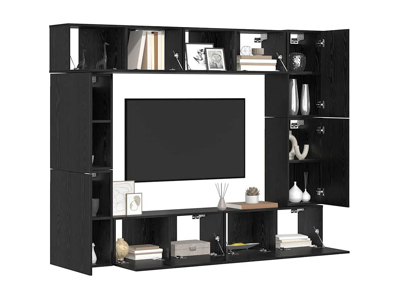 Ensemble meuble TV | Banc TV | Armoire TV 8 pcs Chêne Noir 80 x 30 x 30.5 cm