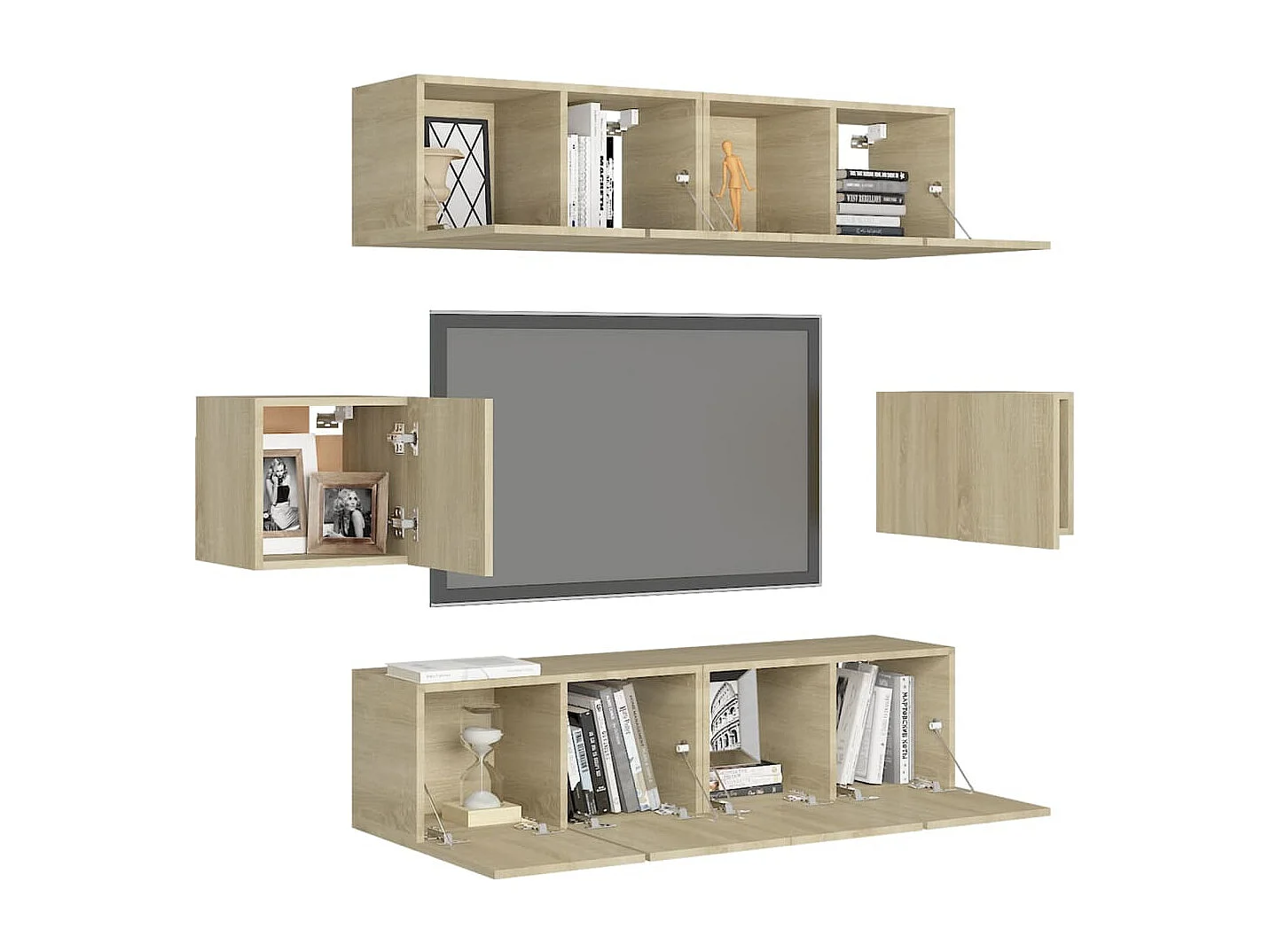 Ensemble de meubles TV | Bancs TV | Armoires TV 6 pcs Chêne sonoma Bois d'ingénierie
