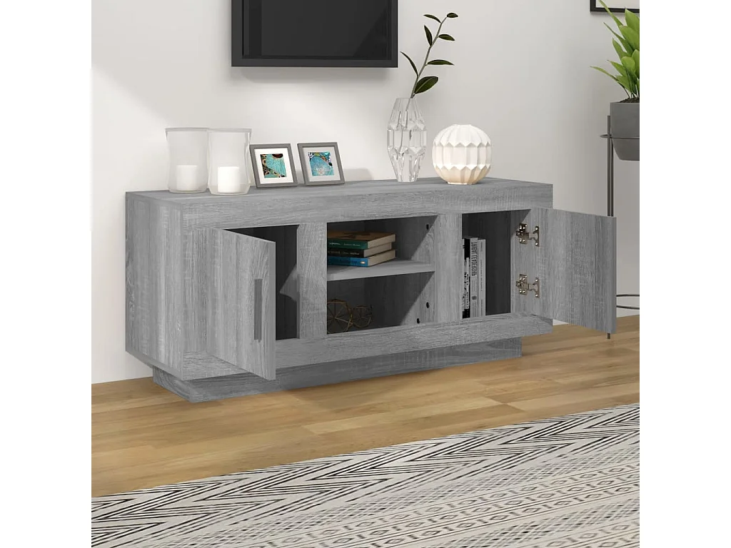 Mueble para TV  | Gabinete de TV |  Mueble de salón madera contrachapada gris Sonoma 102x35x45 cm