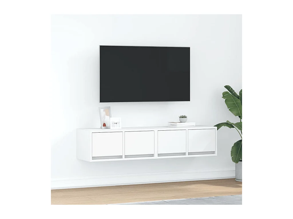 Muebles de TV | Gabinetes de TV |  Muebles de salón 2 uds Blanco 60x31x25,5 cm Madera de ingeniería