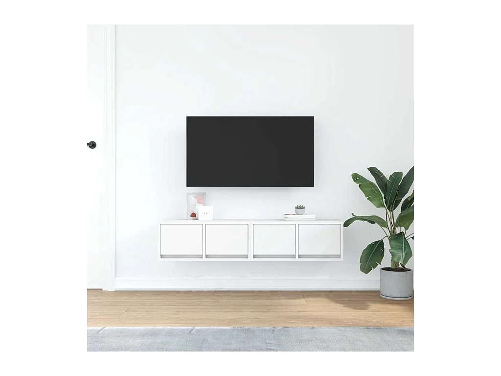 Muebles de TV | Gabinetes de TV |  Muebles de salón 2 uds Blanco 60x31x25,5 cm Madera de ingeniería