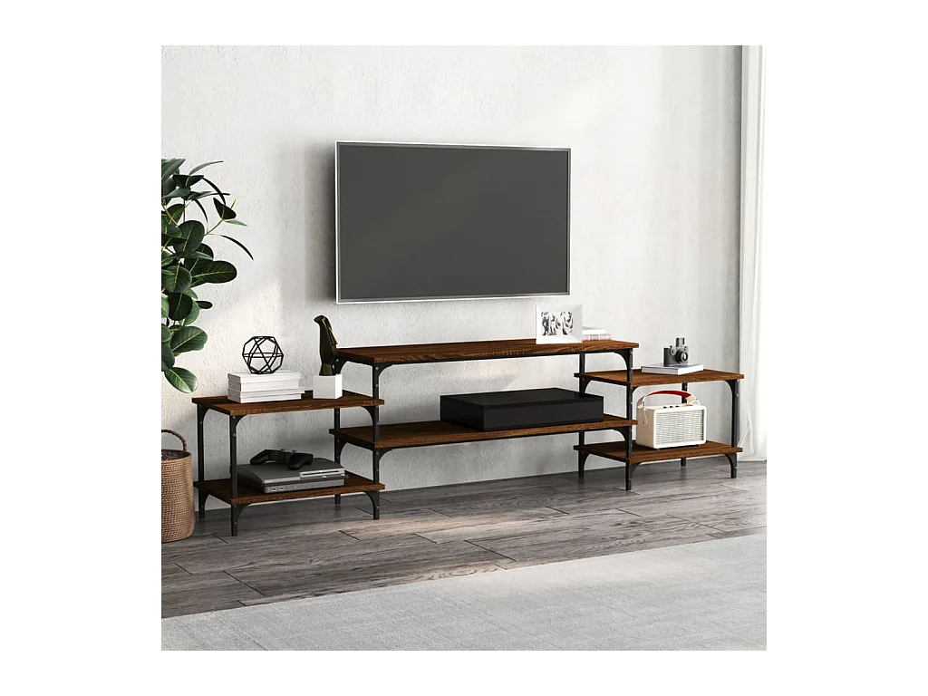 Mueble para TV  | Gabinete de TV |  Mueble de salón madera contrachapada roble marrón 197x35x52 cm