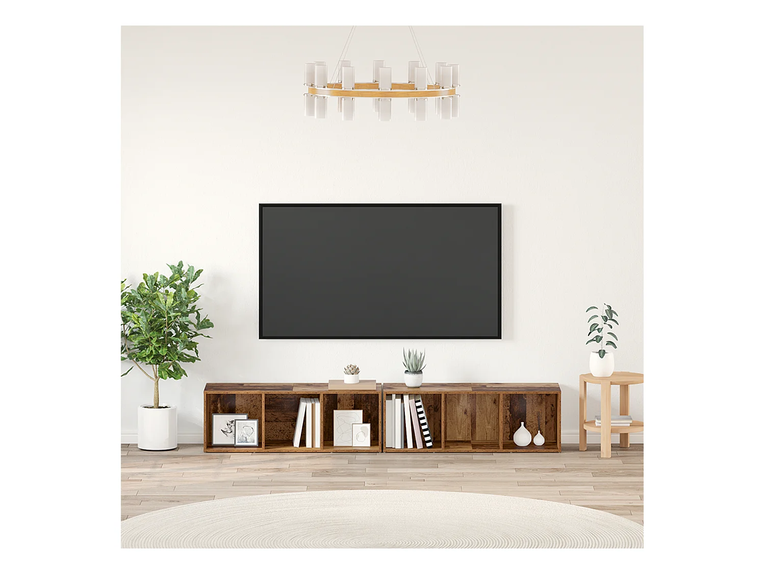 Conjunto de Mueble de TV | Mueble de salón Madera Vieja Madera contrachapada