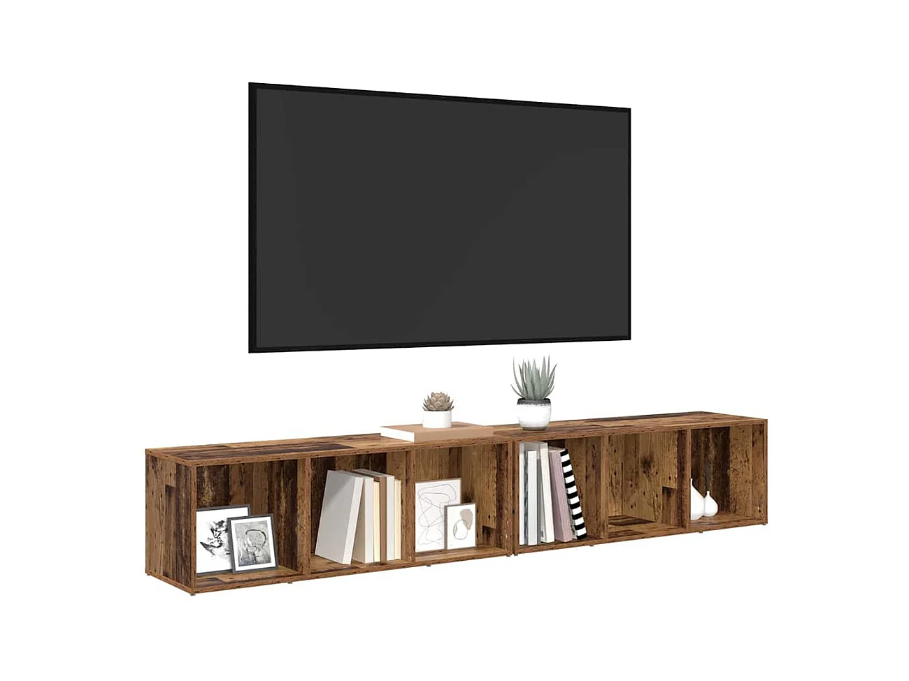 Conjunto de Mueble de TV | Mueble de salón Madera Vieja Madera contrachapada