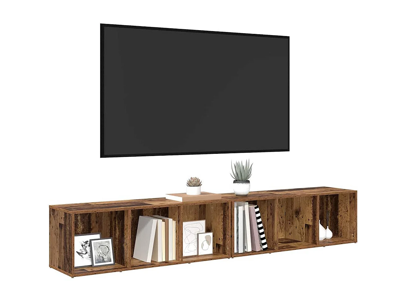 Conjunto de Mueble de TV | Mueble de salón Madera Vieja Madera contrachapada
