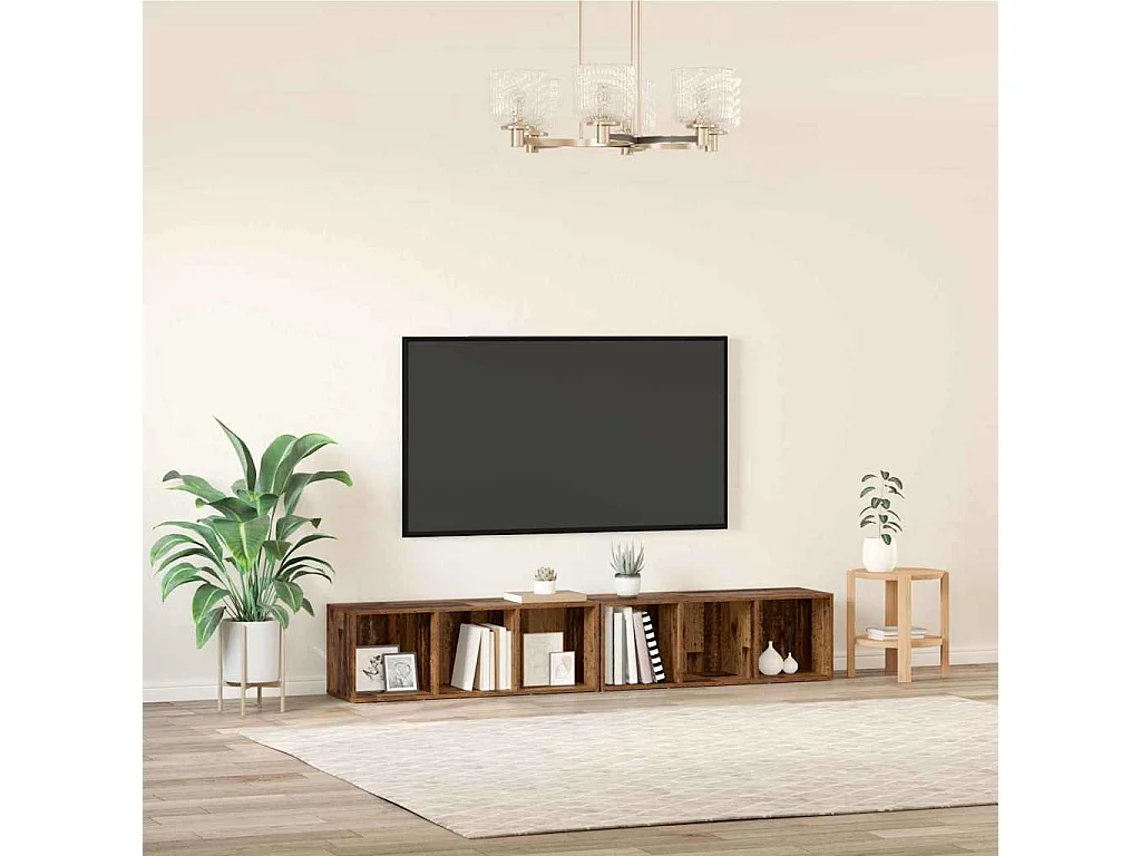 Conjunto de Mueble de TV | Mueble de salón Madera Vieja Madera contrachapada