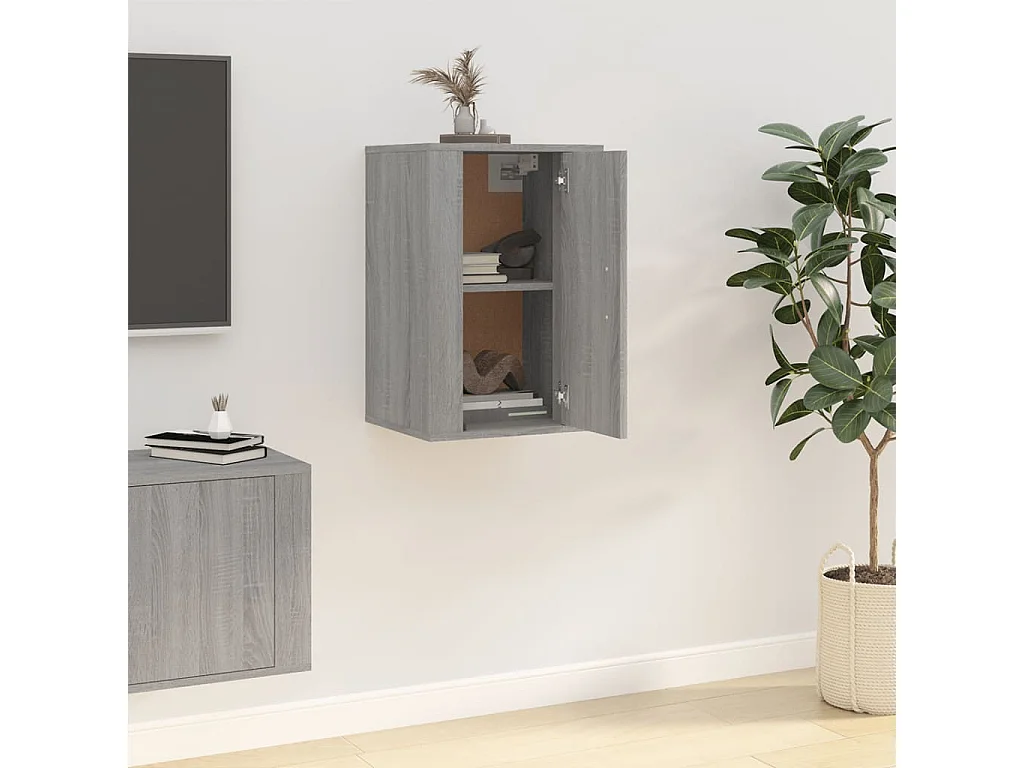 Mueble para TV  | Gabinete de TV |  Mueble de salón de pared gris Sonoma 40x34,5x60 cm