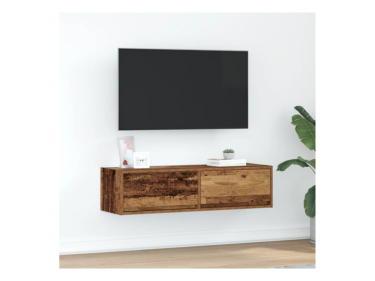 Gabinete de TV | Mueble de TV | Mueble de salón con cajón Madera vieja 100 x 31 x 25.5 cm