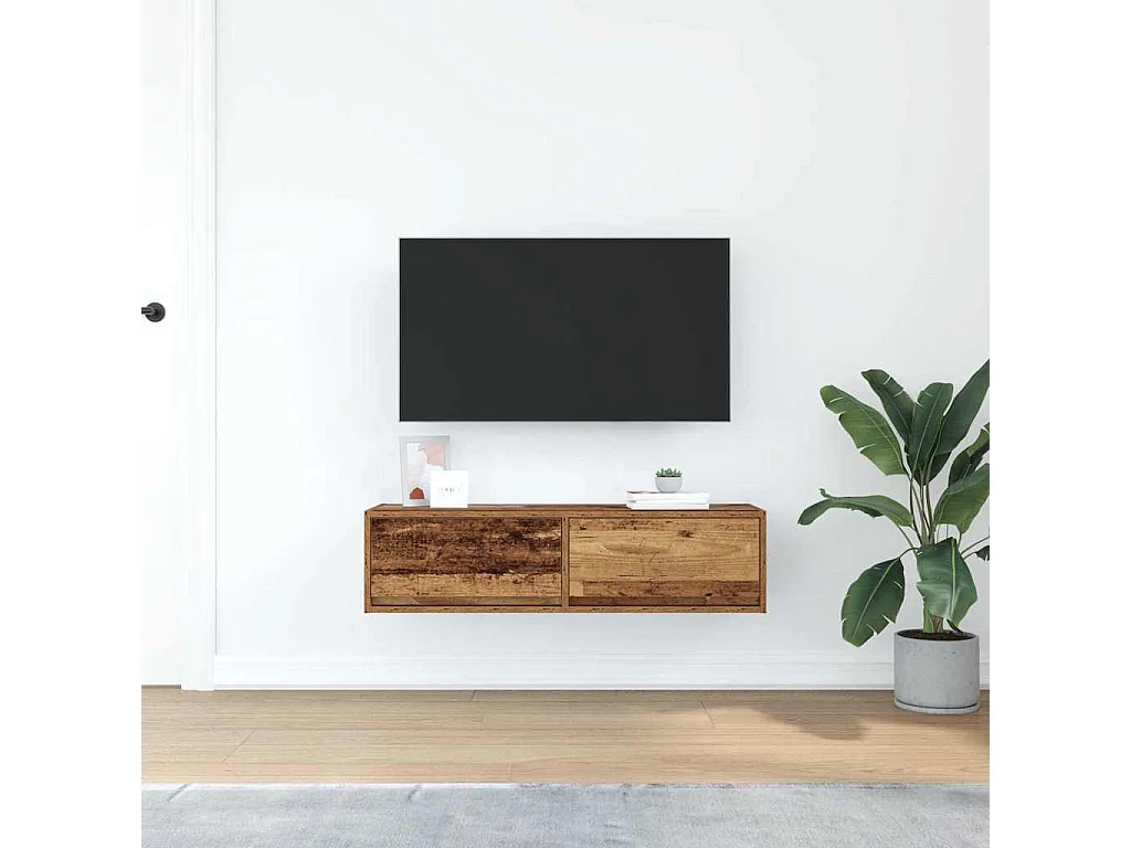 Tv-meubel | Tv-Bank | TV-kast100x31x25,5 cm bewerkt hout oud houtkleurig