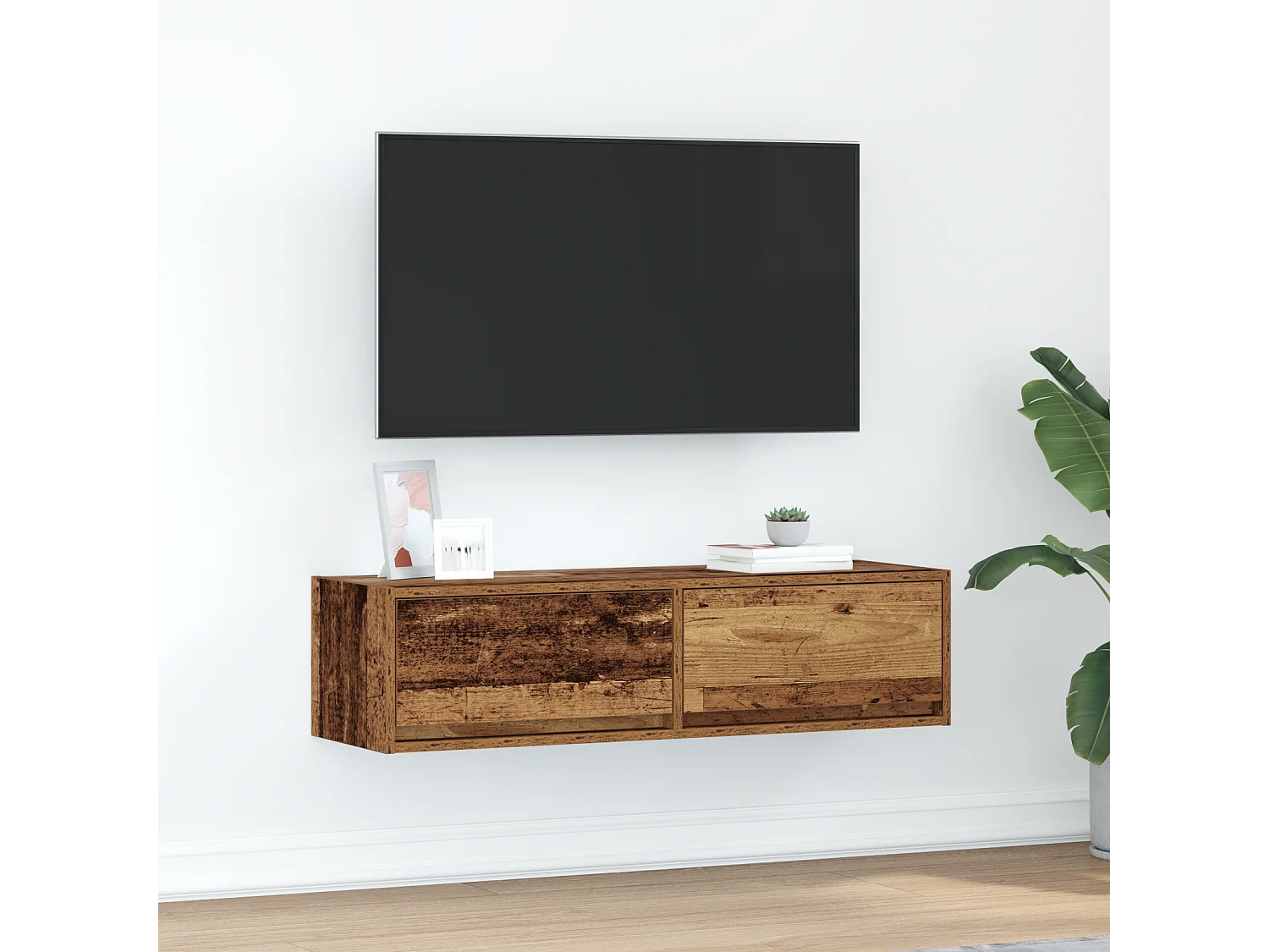 Tv-meubel | Tv-Bank | TV-kast100x31x25,5 cm bewerkt hout oud houtkleurig