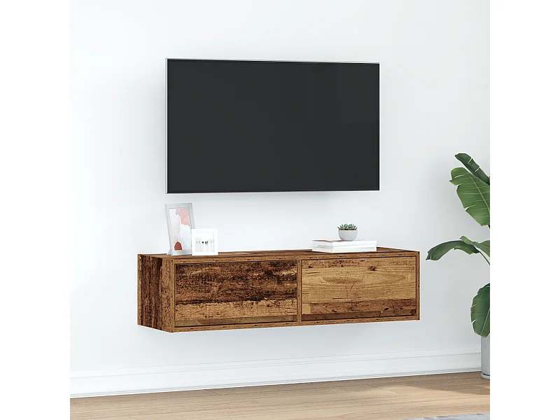 Tv-meubel | Tv-Bank | TV-kast100x31x25,5 cm bewerkt hout oud houtkleurig