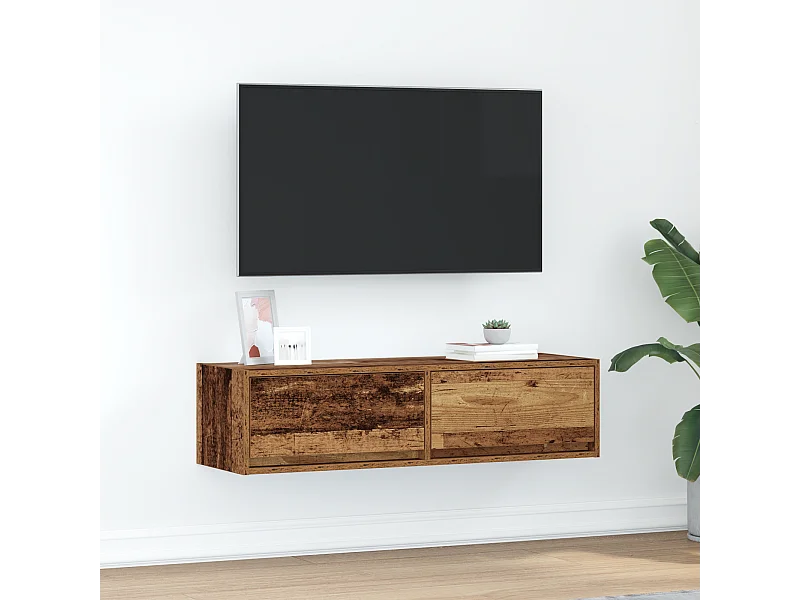 Tv-meubel | Tv-Bank | TV-kast100x31x25,5 cm bewerkt hout oud houtkleurig