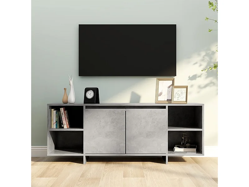 Mueble para TV  | Gabinete de TV |  Mueble de salón madera contrachapada gris hormigón 130x35x50 cm