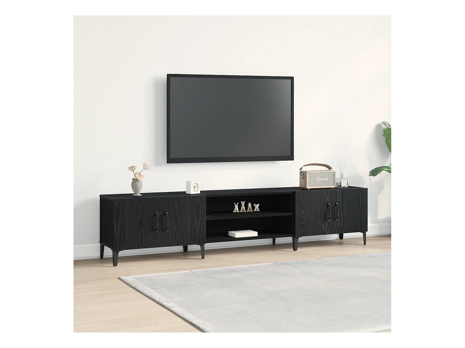 Armario para TV | Mueble TV | Mueble de salón Roble negro 180 x 31.5 x 40 cm
