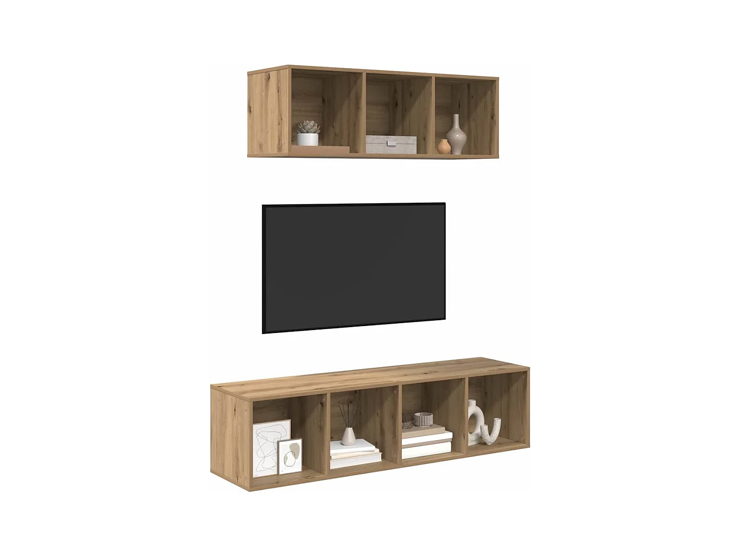 Set di mobili TV | Armadietti TV 2 pcs rovere artigianale Legno multistrato