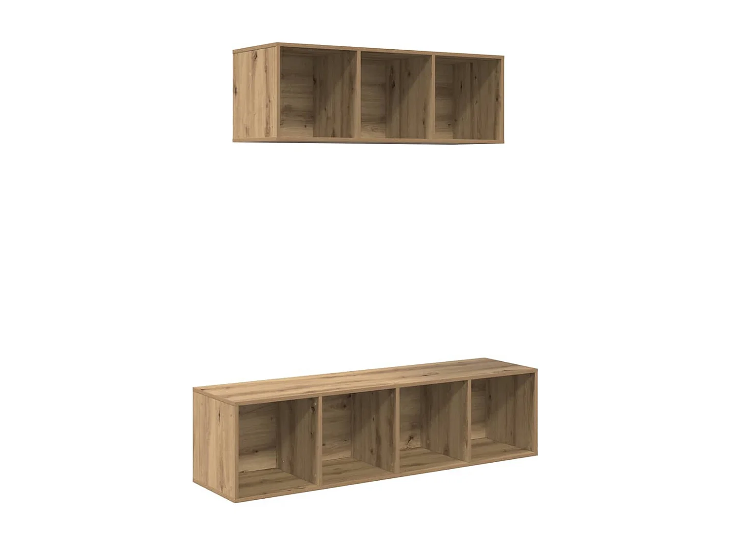 TV-kast | Tv-meubel | Tv-Bank set 2 pcs artisanaal eikenkleurig 37 x 37 x 142.5 cm