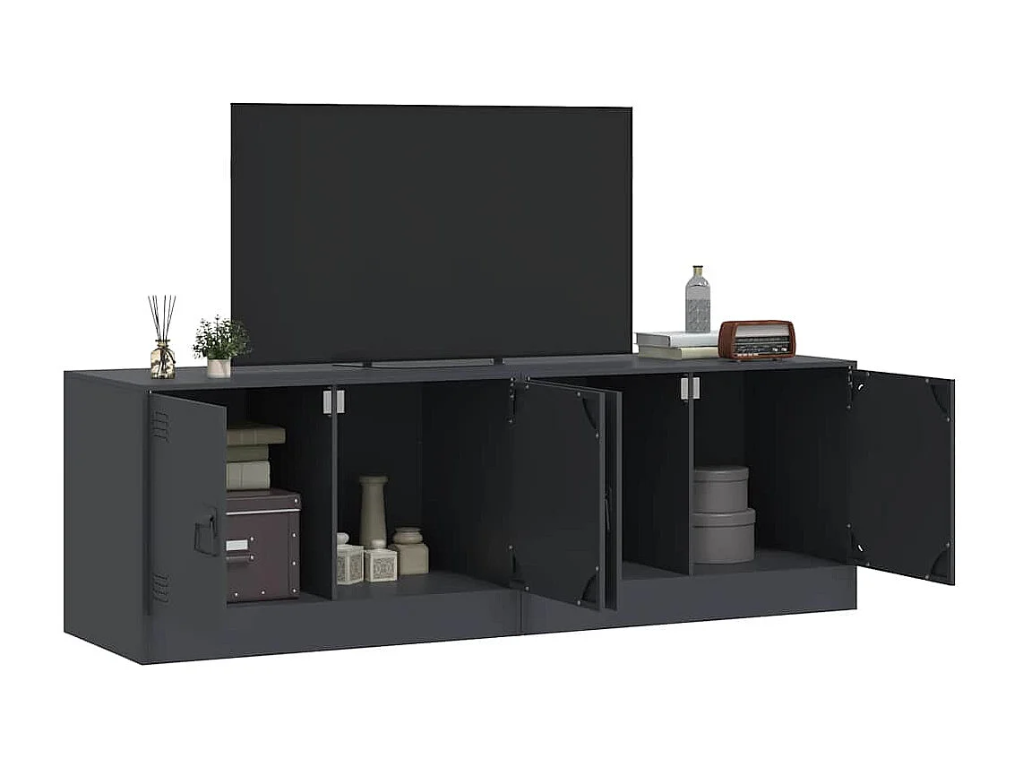 Meubles TV | Bancs TV | Armoires TV 2 pcs anthracite 67x39x44 cm acier