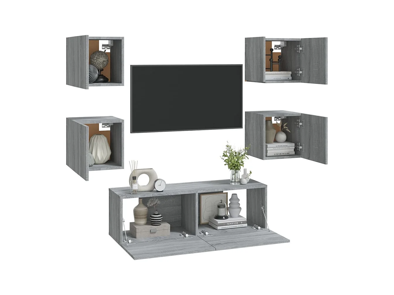 Ensemble de meubles TV | Bancs TV | Armoires TV muraux Sonoma gris Bois d'ingénierie