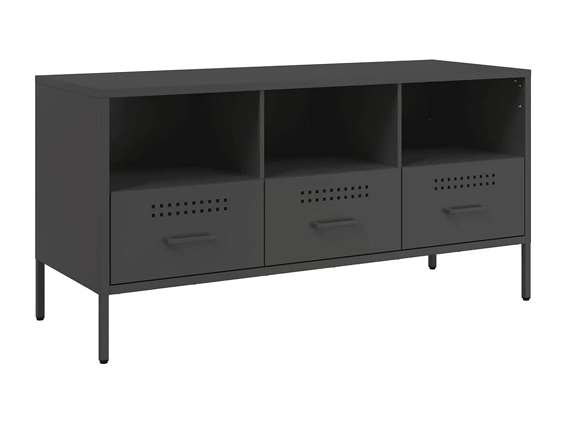 Meuble TV | Banc TV | Armoire TV noir 100,5x39x50,5 cm acier