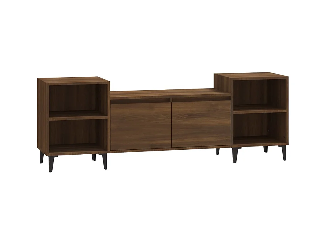 Mueble para TV  | Gabinete de TV |  Mueble de salón madera contrachapada marrón roble 160x35x55 cm
