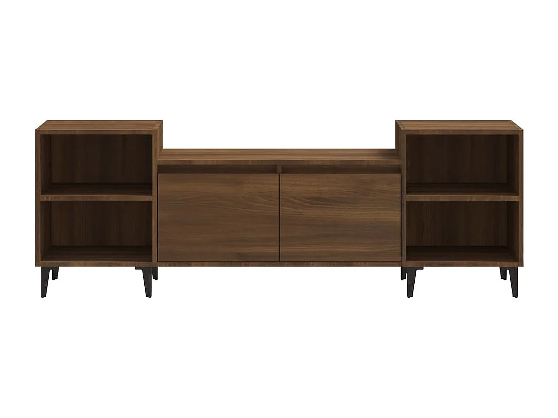 Mueble para TV  | Gabinete de TV |  Mueble de salón madera contrachapada marrón roble 160x35x55 cm