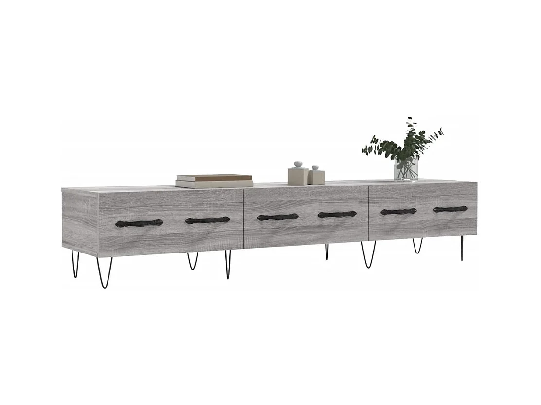 Mueble de TV | Mueble de salón madera de ingeniería gris Sonoma 150x36x30 cm