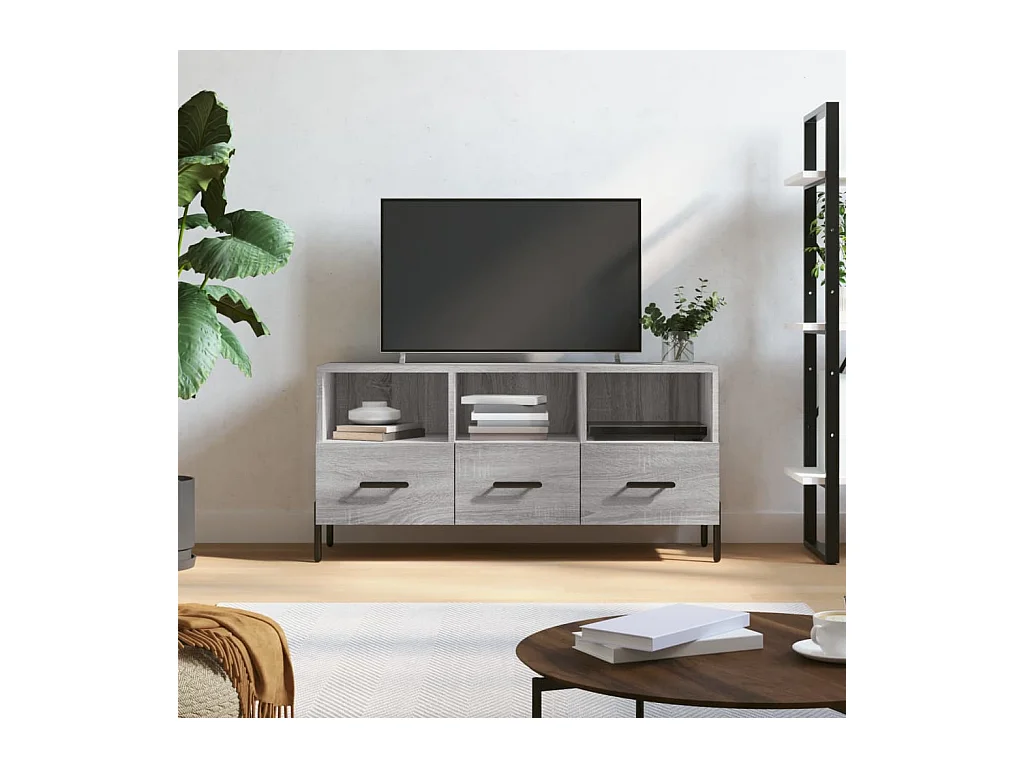 Mueble de TV | Mueble de salón madera de ingeniería gris Sonoma 102x36x50 cm