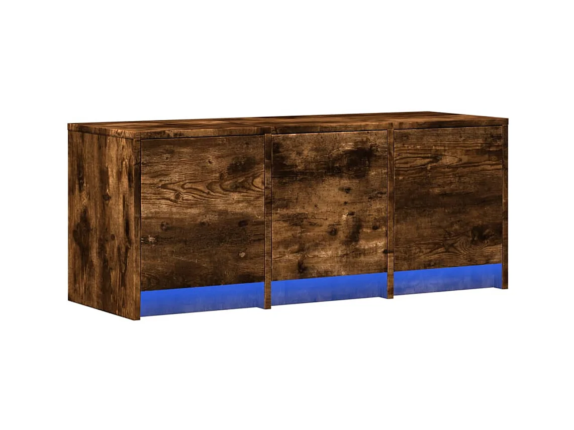 Tv-meubel | Tv-Bank | TV-kastmet LED 97x34x40 cm bewerkt hout gerookt eikenkleur