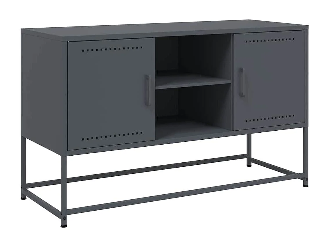Mueble para TV  | Gabinete de TV |  Mueble de salón de acero gris antracita 100,5x39x60,5 cm