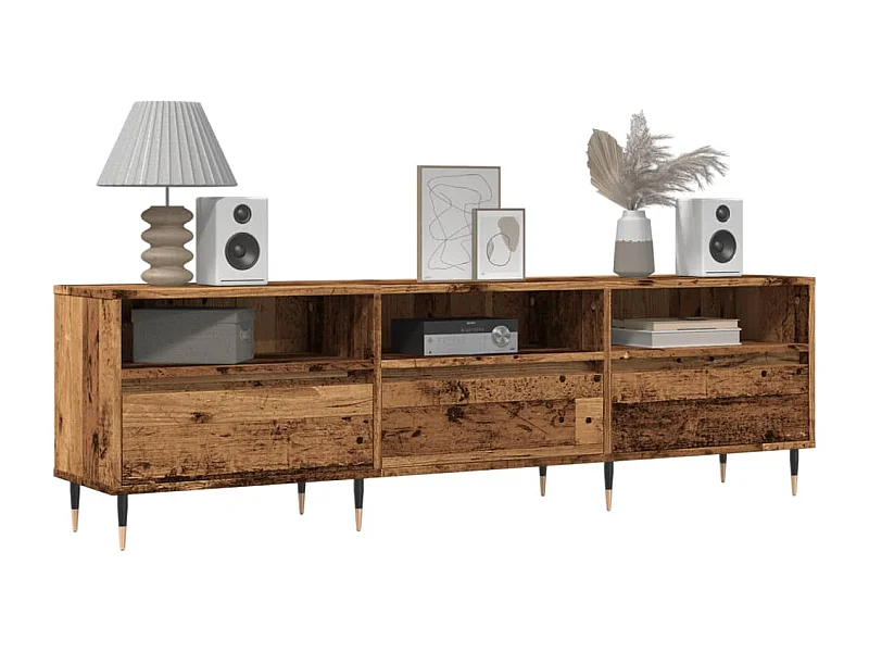 Tv-meubel | Tv-Bank | TV-kast150x30x44,5 cm bewerkt hout oud houtkleurig