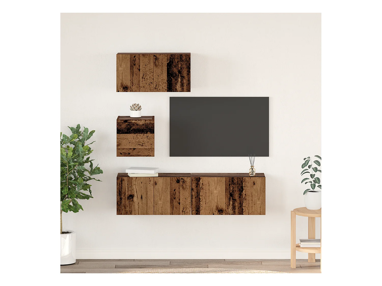 Conjunto de Mueble de TV | Mueble de salón 4 pcs Madera vieja 60 x 30 x 30 cm