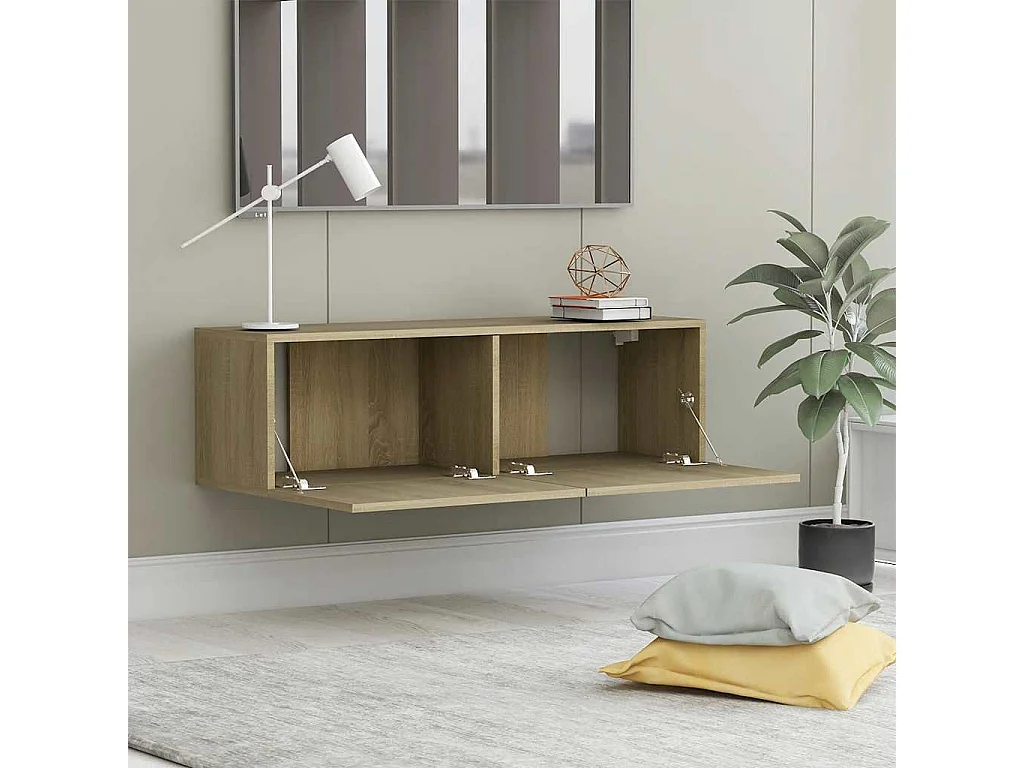 Mueble para TV  | Gabinete de TV |  Mueble de salón madera contrachapada color roble 100x30x30 cm