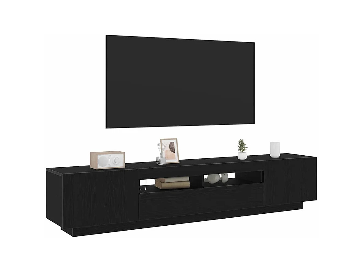 Gabinete de TV | Mueble de TV | Mueble de salón 2 pcs Negro 200 x 35 x 40 cm