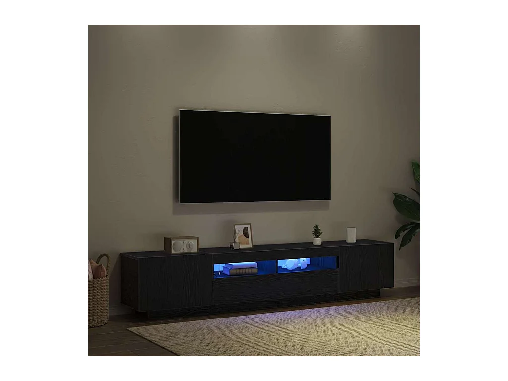 Gabinete de TV | Mueble de TV | Mueble de salón 2 pcs Negro 200 x 35 x 40 cm