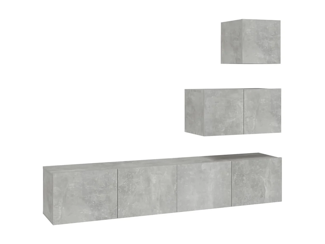 Set de muebles de TV | Gabinetes de TV |  Muebles de salón 4 pzas madera contrachapada gris hormigón