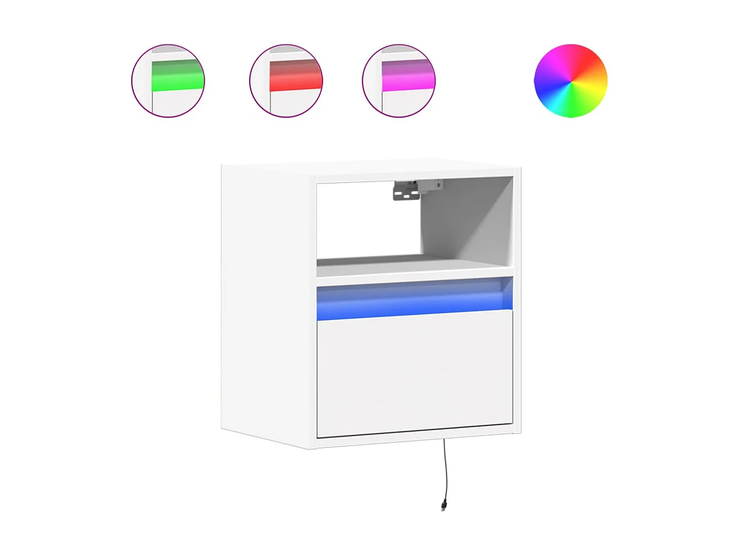 Tv-wandmeubel | TV-kast | Tv-Bank met LED-verlichting 41x31x45 cm wit