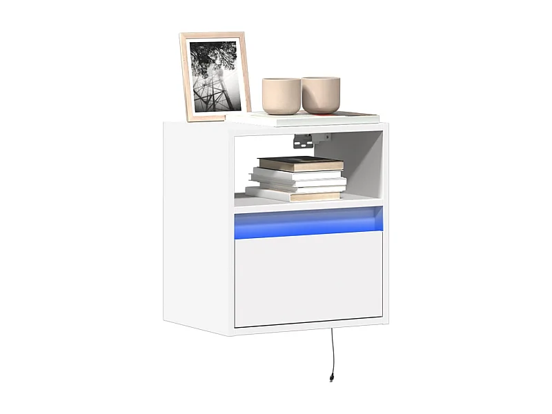 Tv-wandmeubel | TV-kast | Tv-Bank met LED-verlichting 41x31x45 cm wit