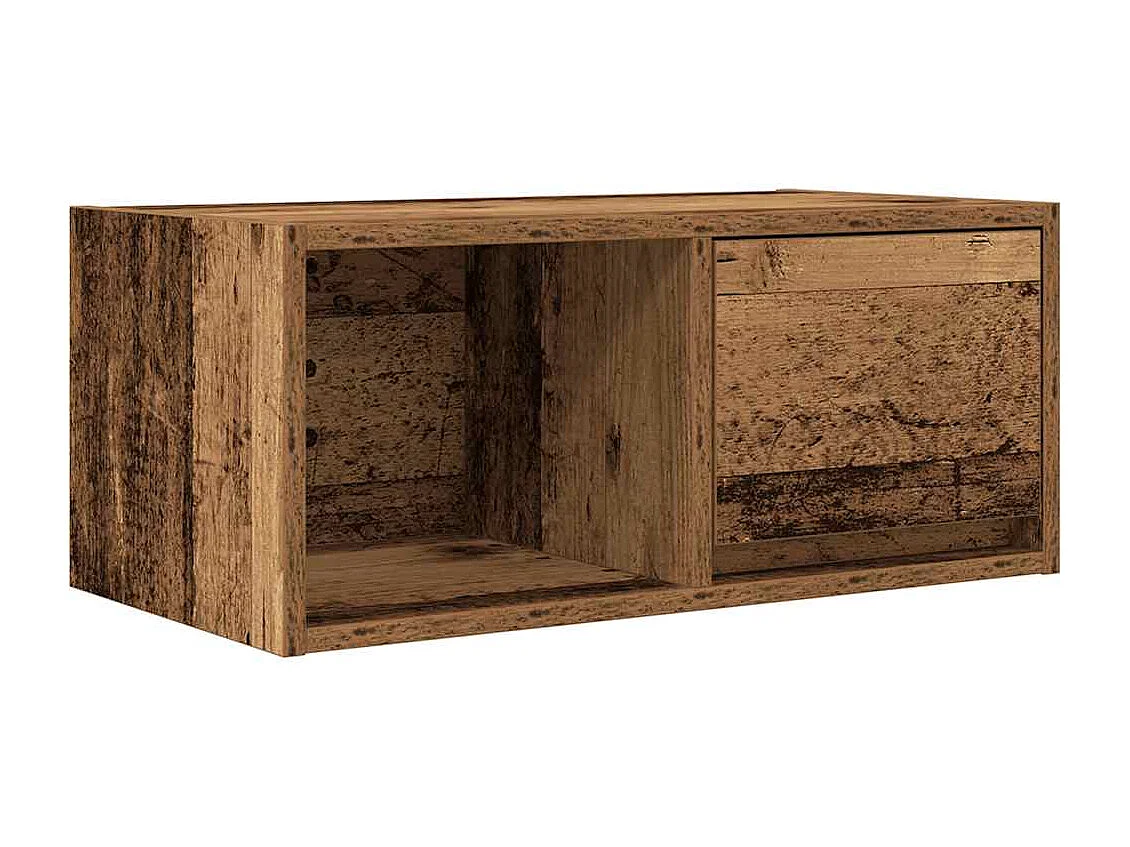 Tv-meubel | Tv-Bank | TV-kast60x31x25,5 cm bewerkt hout oud houtkleurig
