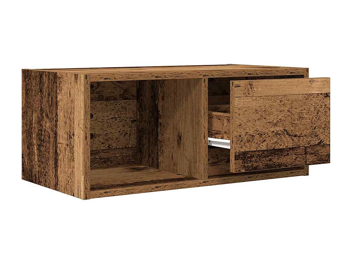 Tv-meubel | Tv-Bank | TV-kast60x31x25,5 cm bewerkt hout oud houtkleurig