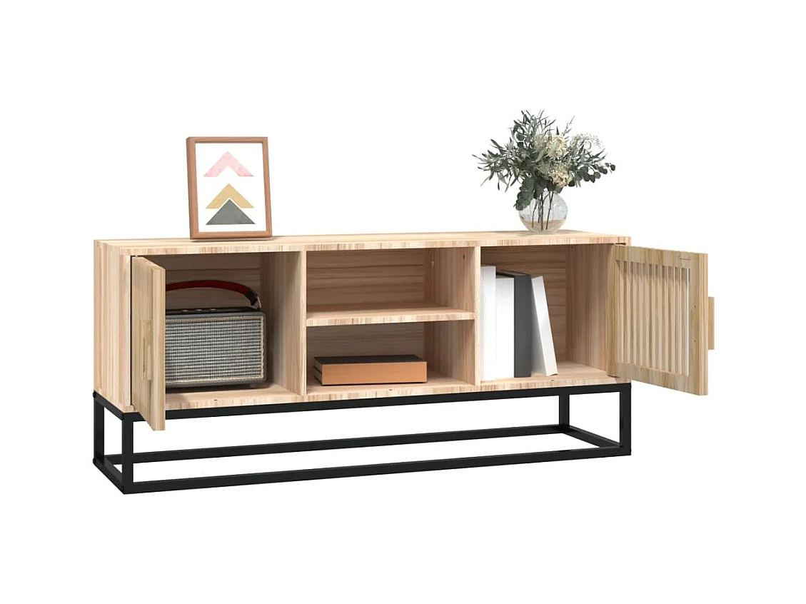 Mueble de TV | Mueble de salón hierro y madera contrachapada 105x30x45 cm