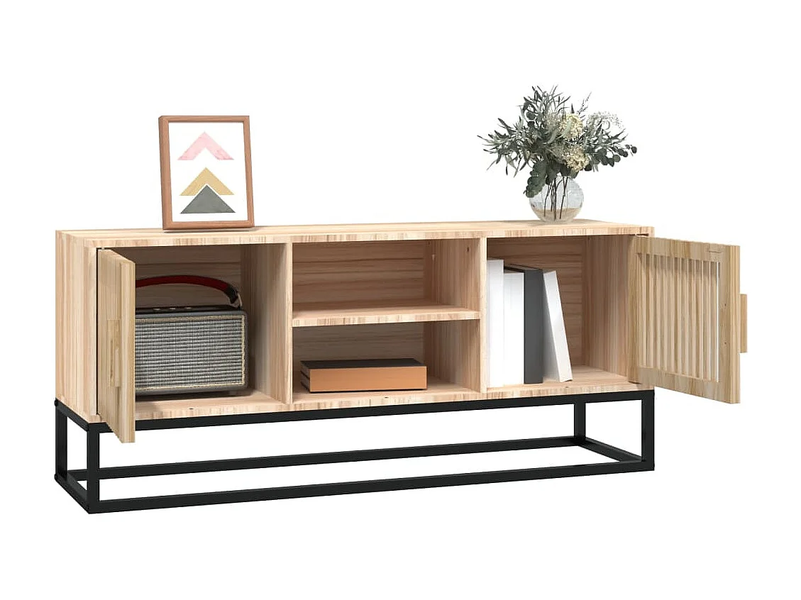 Meuble TV | Banc TV | Armoire TV 105x30x45 cm bois d'ingénierie et fer