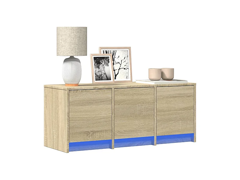 Tv-meubel | Tv-Bank | TV-kastmet LED 97x34x40 cm bewerkt hout sonoma eikenkleurig