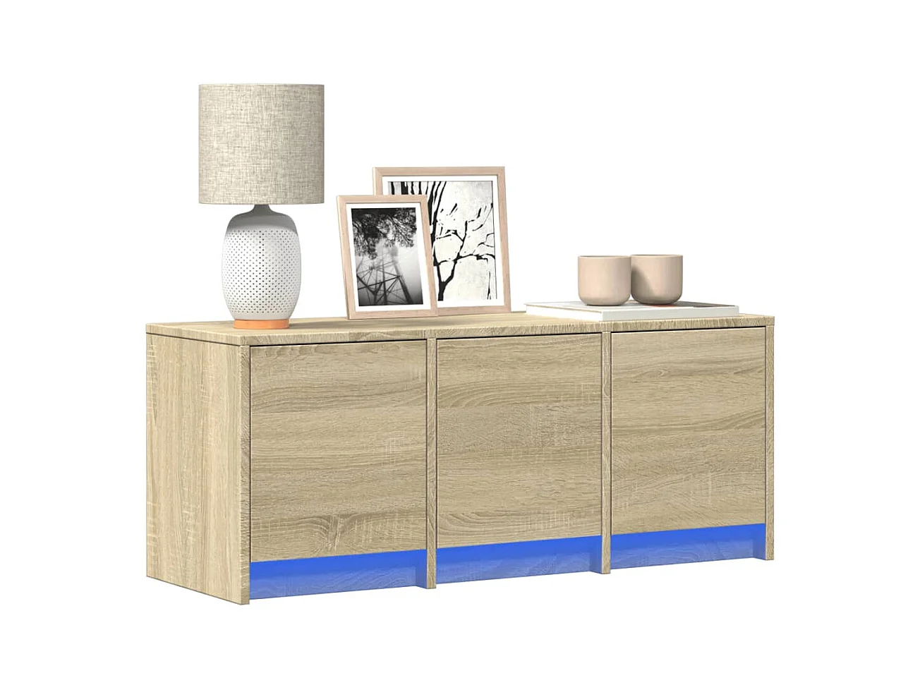 Meuble TV | Banc TV | Armoire TV avec LED chêne sonoma 97x34x40 cm bois d'ingénierie
