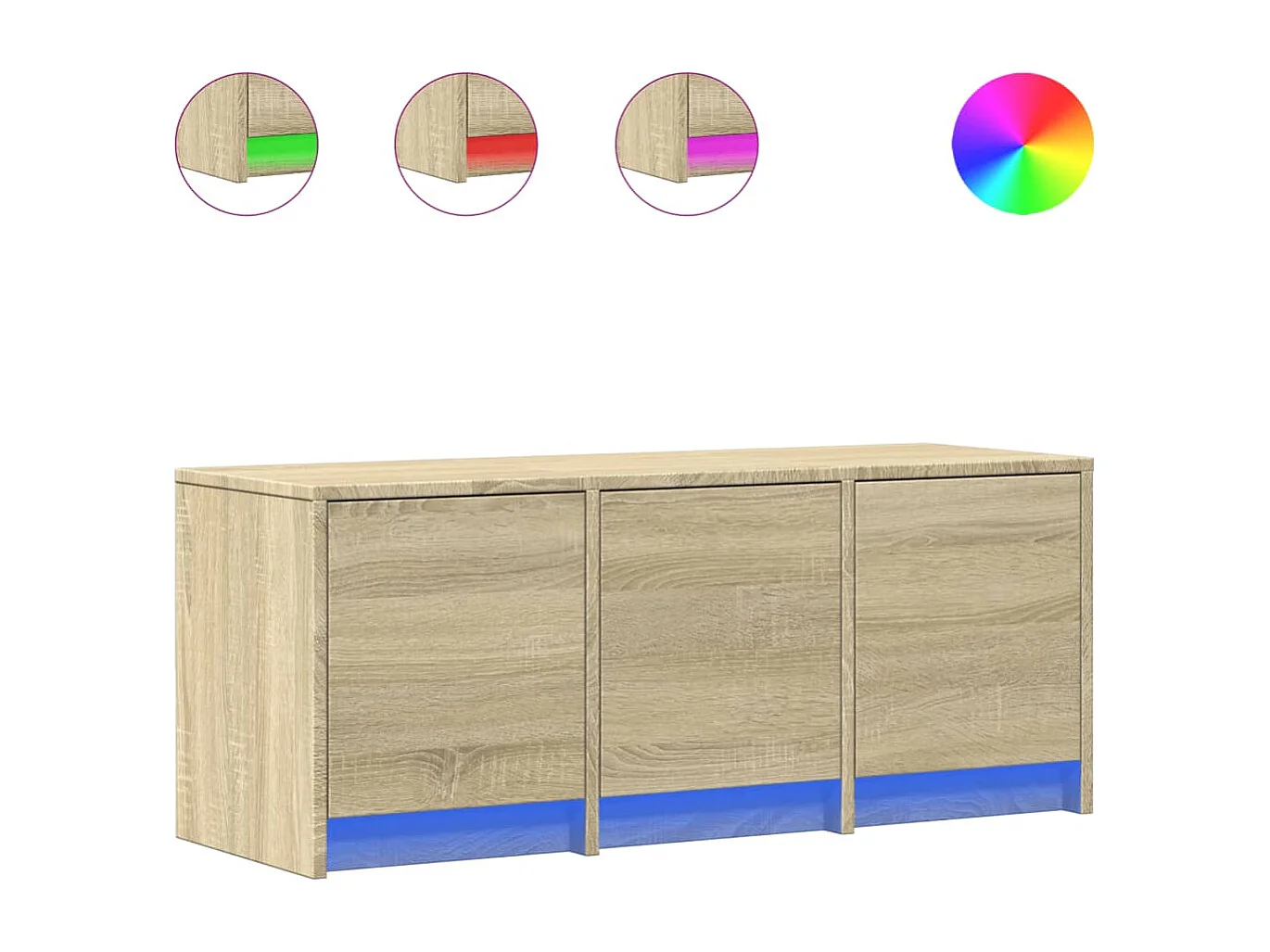 Tv-meubel | Tv-Bank | TV-kastmet LED 97x34x40 cm bewerkt hout sonoma eikenkleurig