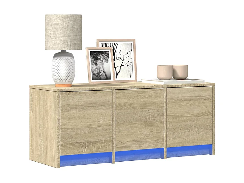 Meuble TV | Banc TV | Armoire TV avec LED chêne sonoma 97x34x40 cm bois d'ingénierie