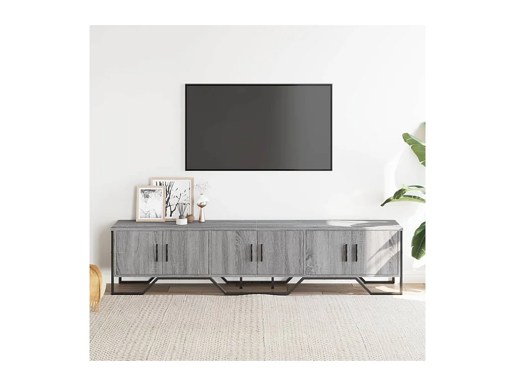 Tv-meubel | Tv-Bank | TV-kast180x34x41 cm bewerkt hout grijs sonoma eikenkleurig