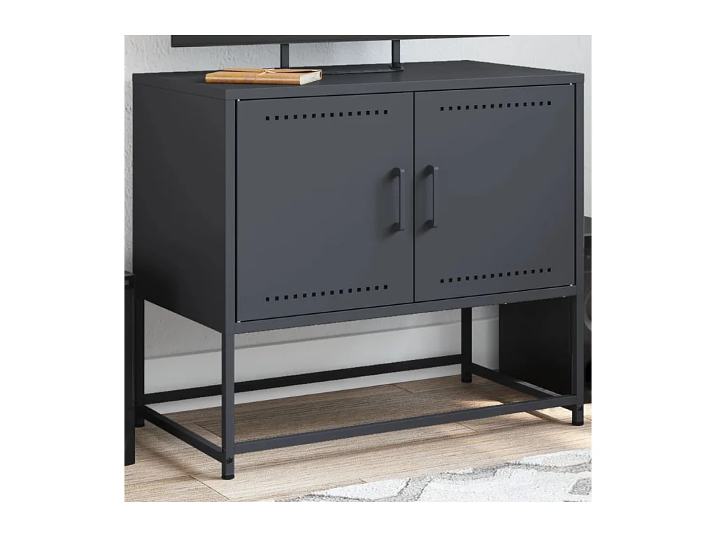 Mueble para TV  | Gabinete de TV |  Mueble de salón de acero gris antracita 68,5x39x60,5 cm